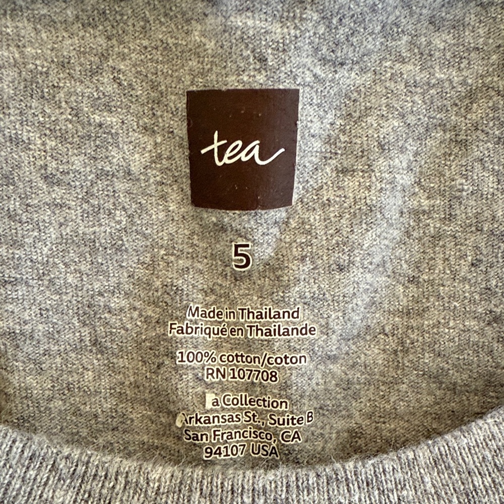 Tea Collection Girls Gray Tunic Shirt with Horse Print. Size 5. - Picture 2 of 3